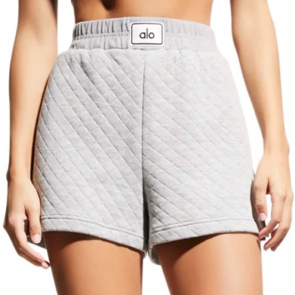 ALO Yoga Gray Quilted Arena Athletic Shorts